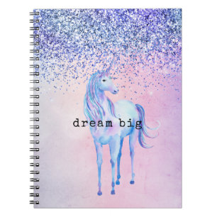 Purple Pink Blue Schatten Unicorn Glitter Notizblock