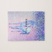 Purple Pink Blue Schatten Unicorn Glitter Puzzle (Horizontal)
