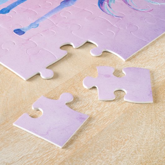 Purple Pink Blue Schatten Unicorn Glitter Puzzle (Seite)