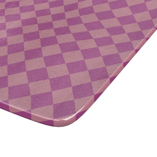 Purple Pink Checker Diamond Pattern Schneidebrett (Ecke)