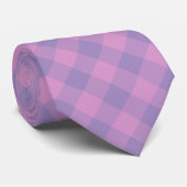 Purple Pink Checker Pattern Krawatte (Gerollt)