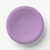 Purple Pink Checkerboard Pattern Pappteller (Vorderseite)