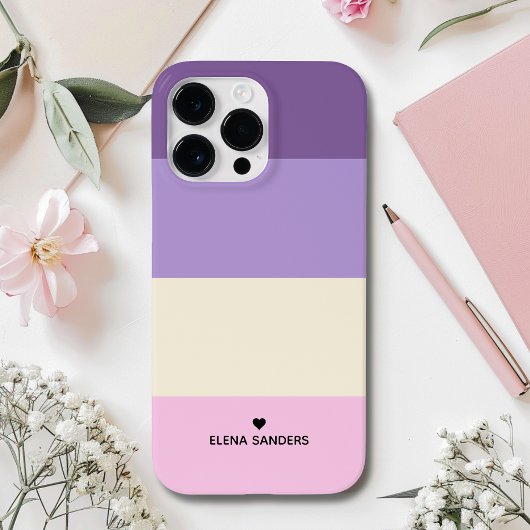 Purple Pink Cream Stripes Modern Style for her Case-Mate iPhone Hülle