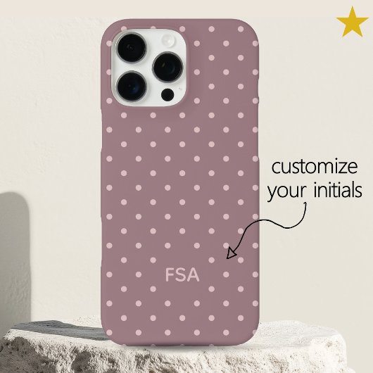 Purple Pink Custom Monogram Micro Polka Dots Case-Mate iPhone Hülle