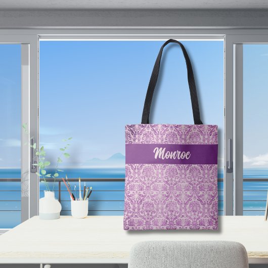 Purple Pink Damask Tasche