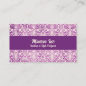 Purple Pink Damask Visitenkarte (Vorderseite)