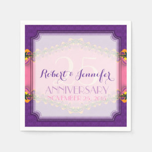 Purple Pink Fairytale Fractal Lace Paper Napkins Serviette