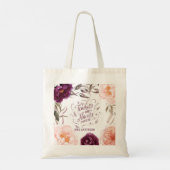 Purple Pink Floral Elegant Teacher Bag Tragetasche (Rückseite)