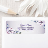 Purple Pink Floral Golden Wedding Return Address (Insitu)