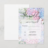 purple pink hydrangea paintings Wedding RSVP Card Einladung (Vorne/Hinten)