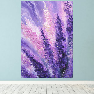 Purple Pink Lavender Gold Bloom Abstract Wall Art Leinwanddruck