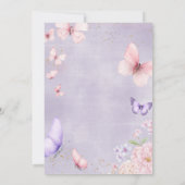 Purple & Pink Little Butterfly Floral Baby Shower Einladung (Rückseite)