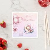 Purple Pink Moon Dreamy Baby Bear Baby Shower Napk Serviette (Beispiel)