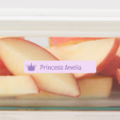 Purple Pink Peach Yellow Princess Crown Name Etiketten (Befestigt)