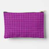 Purple Pink Plaid Classic Pattern Zubehörtasche (Rückseite)