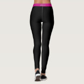 Purple Pink Side Stripe Black Leggings (Rückseite)