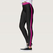 Purple Pink Side Stripe Black Leggings (Links)