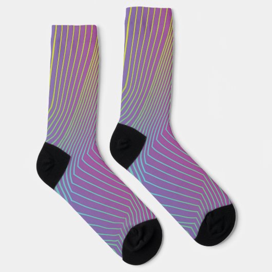Purple Pink Stripes Socken (Rechts)