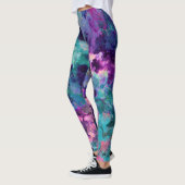 Purple Pink Turquoise Blue Inky Splatter Fashion Leggings (Links)
