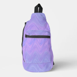 Purple Pink Wavy Lines Pattern Crossbody Bag