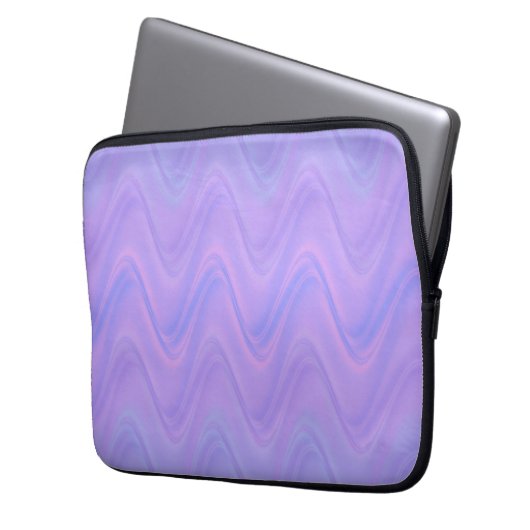 Purple Pink Wavy Lines Pattern Laptopschutzhülle (Vorderseite Links)