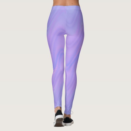 Purple Pink Wavy Lines Pattern Leggings (Rückseite)