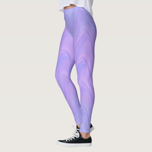 Purple Pink Wavy Lines Pattern Leggings (Links)