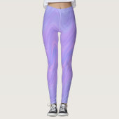 Purple Pink Wavy Lines Pattern Leggings (Vorderseite)