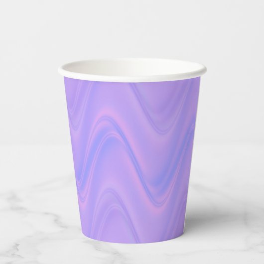 Purple Pink Wavy Lines Pattern Pappbecher (Rückseite)