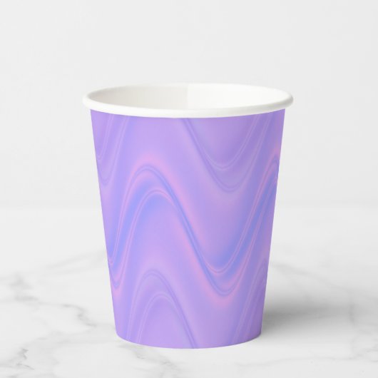 Purple Pink Wavy Lines Pattern Pappbecher (Links)