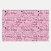 Purple Pink White Fun Happy Balloons Birthday Geschenkpapier Set (Vorderseite)