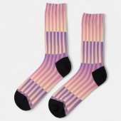 Purple Pink Yellow Striped Pattern Socken (Linkes Detail)
