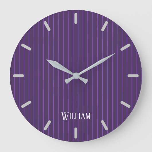 Purple pinstripes große wanduhr (Vorderseite)