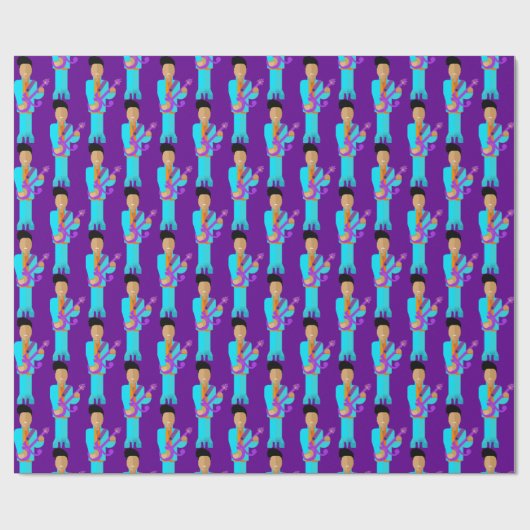 Purple Pixie – Funk Legend Pattern Wrapping Paper Geschenkpapier (Flach)