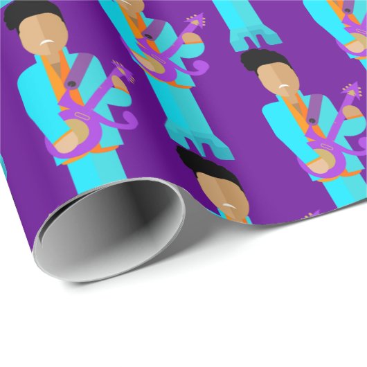 Purple Pixie – Funk Legend Pattern Wrapping Paper Geschenkpapier (Rolleneckpunkt)