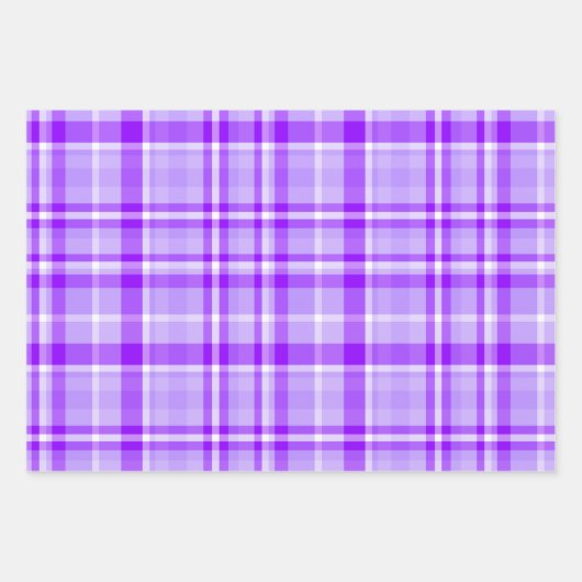 Purple Plaid, Black & White Geschenkpapier Set (Vorderseite)