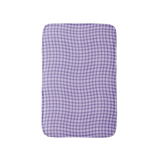 Purple Plaid Checker Seamless Pattern Badematte (Vorderseite Vertikal)