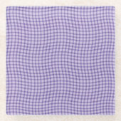 Purple Plaid Checker Seamless Pattern Glasuntersetzer (Vorderseite)