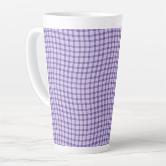 Purple Plaid Checker Seamless Pattern Milchtasse (Linke Ecke)