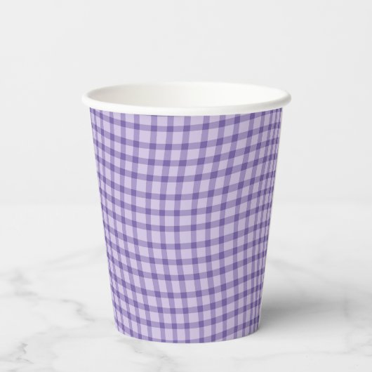 Purple Plaid Checker Seamless Pattern Pappbecher (Rückseite)