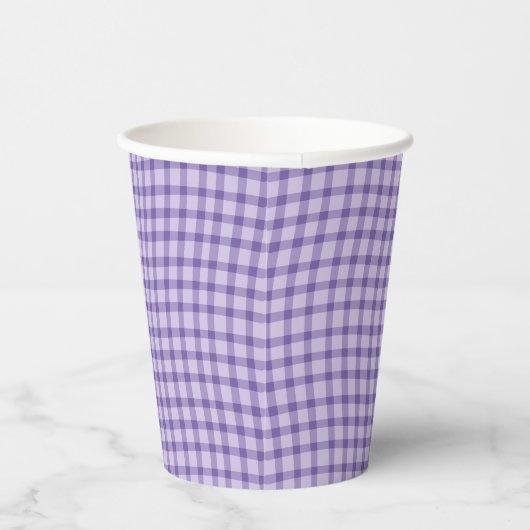 Purple Plaid Checker Seamless Pattern Pappbecher (Rechts)