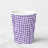 Purple Plaid Checker Seamless Pattern Pappbecher (Vorderseite)
