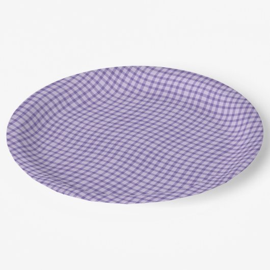 Purple Plaid Checker Seamless Pattern Pappteller (Schrägansicht)
