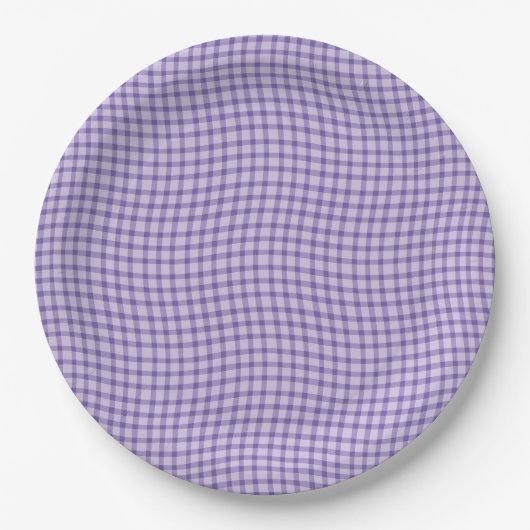 Purple Plaid Checker Seamless Pattern Pappteller (Vorderseite)