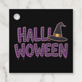 Purple Plaid Halloween Witch Hat Geschenkanhänger
