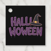 Purple Plaid Halloween Witch Hat Geschenkanhänger (Vorderseite)