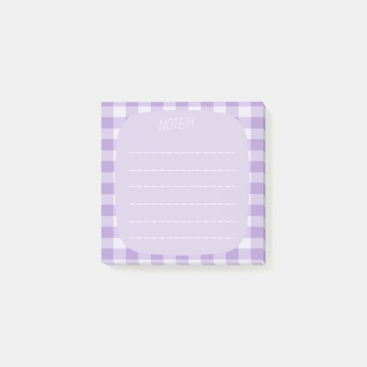 Purple Plaid Note Design Post-it Klebezettel (Vorderseite)