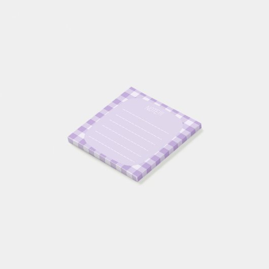 Purple Plaid Note Design Post-it Klebezettel (angewinkelt)