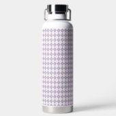 Purple Plaid Pattern Water Bottle Trinkflasche (Rückseite)