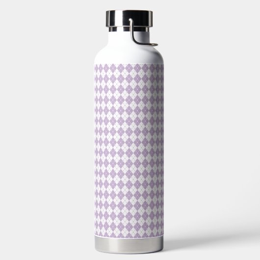Purple Plaid Pattern Water Bottle Trinkflasche (links)